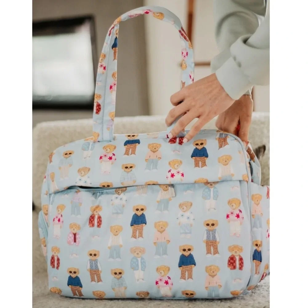 Katydid Light Blue TEDDY BEARS 🧸 DUFFLE WOMEN'S WEEKENDER BAG